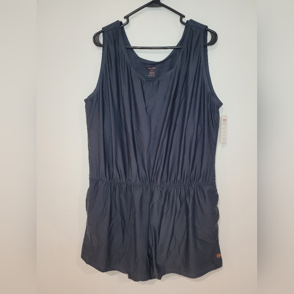 Honey Mark Sage Swim Romper NWT